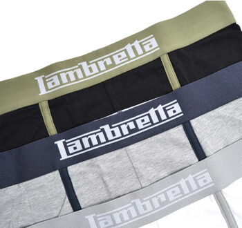 Lambretta Heren Classic Boxershorts (Set van 3) (Zwart/Grijs/Wit) Zwart/wit - XL