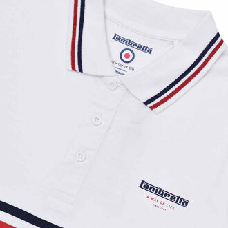 Lambretta Heren Classic SS24 Strepen Polo Shirt (Wit) - M