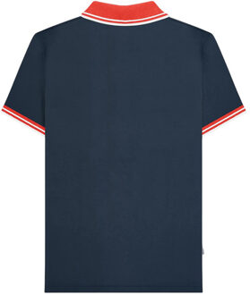 Lambretta Heren Contrast Tipped Polo Shirt (Marineblauw/Rood) Navy - 3XL