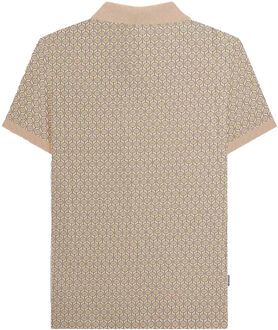 Lambretta Heren Geometrische Cirkel Grote & Lange Polo Shirt (Stone) Steen - 2XL