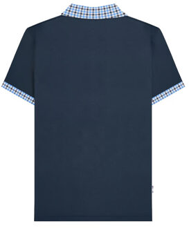 Lambretta Heren Gingham Big & Tall Polo Shirt (Marineblauw) - maat 4XL Navy