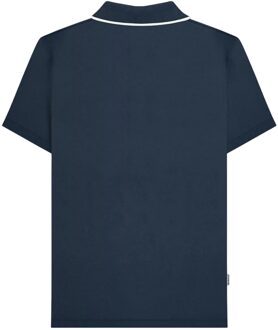 Lambretta Heren Gingham Polo Shirt (Marineblauw) - maat 2XL Navy