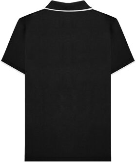 Lambretta Heren Gingham poloshirt met all-over print (Zwart) - maat XL