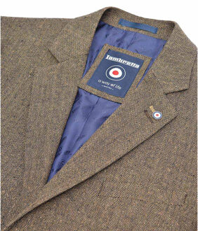 Lambretta Heren Morgan Herringbone Blazer (Bruin) - maat