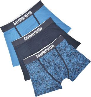 Lambretta Heren Paisley Boxershorts (Set van 3) (Marine) - maat 2XL Navy