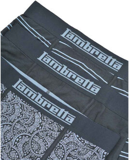 Lambretta Heren Paisley Boxershorts (Set van 3) (NAVY/BLAUW) - maat S