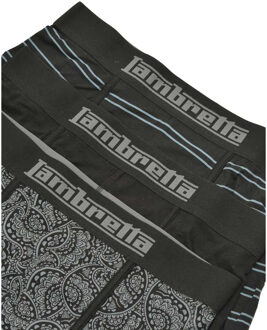 Lambretta Heren Paisley Boxershorts (Set van 3) (Zwart/Grijs) - maat 2XL