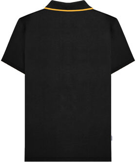 Lambretta Heren Paisley gevoerd poloshirt (Zwart/Goud) - maat