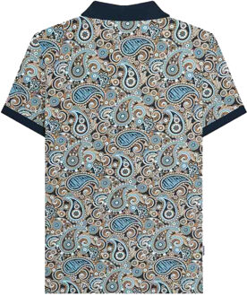 Lambretta Heren Paisley Poloshirt (Marine/rookblauw) Blauw/marineblauw
