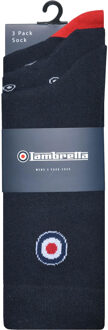 Lambretta Heren Paisley Sokken (Sets van 3) (Marineblauw/Rood/Wit) Navy