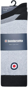 Lambretta Heren Paisley Sokken (Verpakt per 3) (Zwart/Grijs/Antraciet) - maat