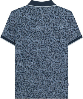 Lambretta Heren Paisley Tonaal Groot & Lang Poloshirt (Navy/Dusky blauw) - maat 3XL Blauw/marineblauw