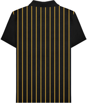 Lambretta Heren Pinstripe Poloshirt (Zwart/Goud) - maat 2XL