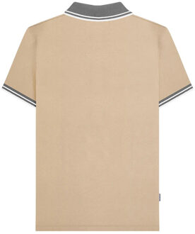 Lambretta Heren Polo Shirt met Contrastafwerking (Steen/IJzer) - 4XL