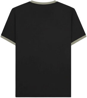 Lambretta Heren Ringer Twee Kleur T-Shirt (Zwart) - 3XL