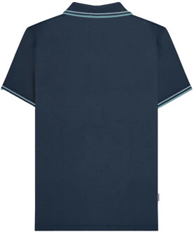 Lambretta Heren SS24 Houndstooth Poloshirt (Marine) - maat 3XL Navy