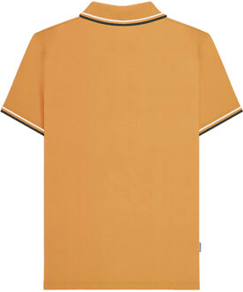 Lambretta Heren SS24 Houndstooth Poloshirt (Mosterd) - maat Mosterdgeel