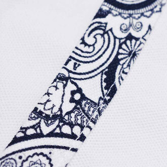Lambretta Heren SS24 Paisley Taped Polo Shirt (Wit) - maat XL