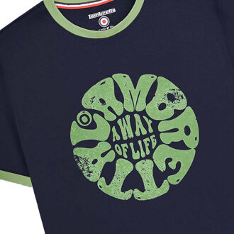 Lambretta Heren SS24 Ringer Festival T-Shirt (Marine) Navy - 3XL