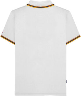 Lambretta Heren SS25 Drievoudig Getipt Polo Shirt (Wit/Goud) - maat S Wit & Goud