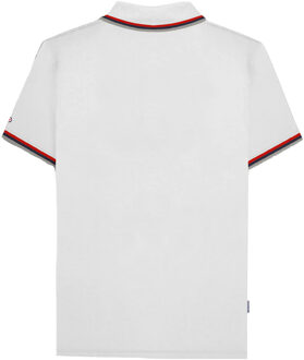 Lambretta Heren SS25 Drievoudig Getipte Polo Shirt (Wit/Rood)