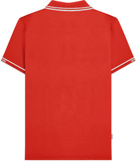 Lambretta Heren SS25 Gebrandmerkt Mouwen Poloshirt (Rood)