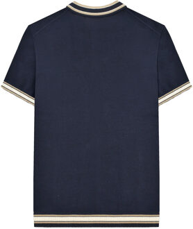 Lambretta Heren SS25 Gebreide Polo met Contrasterende Rand (Marineblauw) - maat 4XL Navy