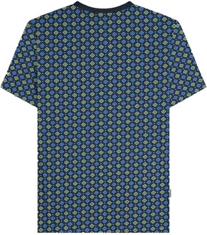 Lambretta Heren SS25 Geometrisch T-shirt (Marine/Basil) Navy - XL