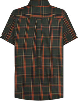 Lambretta Heren SS25 Geruit Overhemd (Khaki Groen/Oranje) - 2XL (Longest)