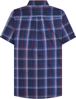 Lambretta Heren SS25 Geruit Overhemd (Marine / Blauw / Rood) - maat Navy