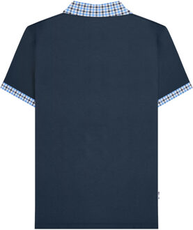 Lambretta Heren SS25 Gingham Big & Tall Poloshirt (Navy) - maat