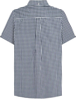 Lambretta Heren SS25 Gingham Overhemd (Marine/ Wit) Navy - XL