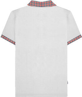 Lambretta Heren SS25 Gingham Poloshirt (Wit) - maat L