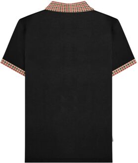 Lambretta Heren SS25 Gingham Poloshirt (Zwart) - maat S