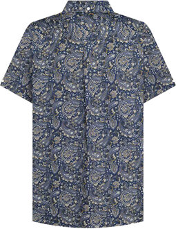Lambretta Heren SS25 Paisley overhemd (Marine) Navy - XL