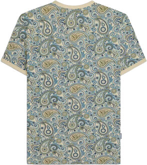 Lambretta Heren SS25 Paisley T-shirt (Hout/Ash/Kaki) Grijs - 3XL