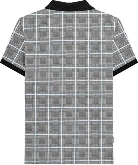 Lambretta Heren SS25 Prins van Wales geruit Big & Tall Poloshirt (Wit) - maat