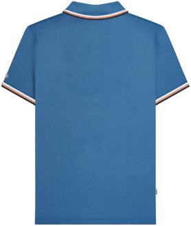 Lambretta Heren SS25 Triple Tipped Groot & Lang Poloshirt (Donkerblauw/Wit/Kurk/Navy) - maat 3XL Blauw Multi