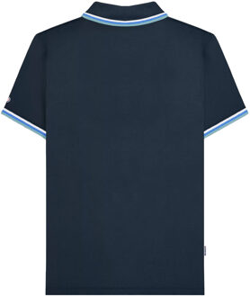 Lambretta Heren SS25 Triple Tipped Groot & Lang Poloshirt (Marine/wit/blauw/rookblauw) - maat Navy/blauw
