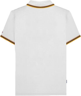 Lambretta Heren SS25 Triple Tipped Groot & Lang Poloshirt (Wit/Tabak/Navy/Goud) - maat 5XL