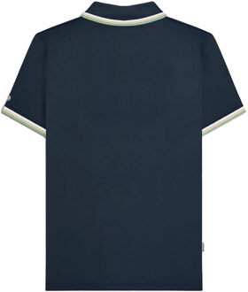 Lambretta Heren SS25 Triple Tipped Poloshirt (Marine/Wit/Stone/Basil) Navy - XL