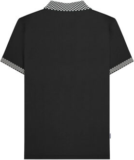 Lambretta Heren SS25 Tweekleurig Groot & Lang Poloshirt (Zwart) - maat