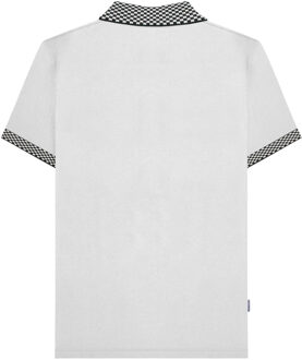 Lambretta Heren SS25 Tweekleurig Poloshirt (Wit) - 4XL
