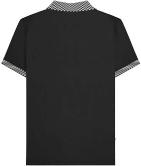 Lambretta Heren SS25 Tweekleurig Poloshirt (Zwart) - maat S