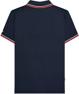 Lambretta Heren SS25 Twin Tip Poloshirt (Marine, Wit) Navy - XL