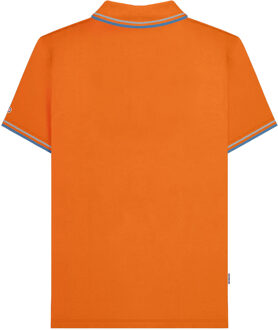 Lambretta Heren SS25 Twin Tip Poloshirt (Oranje/hemelblauw)