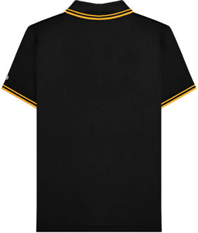 Lambretta Heren SS25 Twin Tip Poloshirt (Zwart/Goud) - 3XL