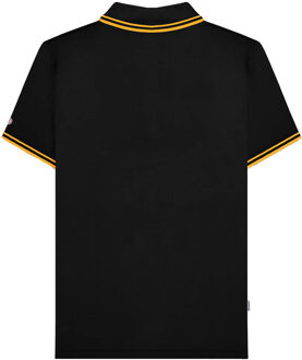 Lambretta Heren SS25 Twin Tip Poloshirt (Zwart/Goud) - maat 4XL