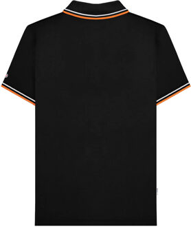 Lambretta Heren SS25 Twin Tip Poloshirt (Zwart, Wit)