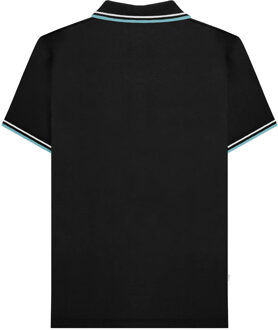 Lambretta Heren SS25 Verticale Streep Polo Shirt (Zwart) - 2XL